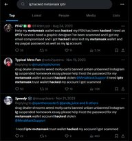 Twitter users joking about the spam