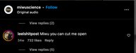 Comments on miwuscience's post